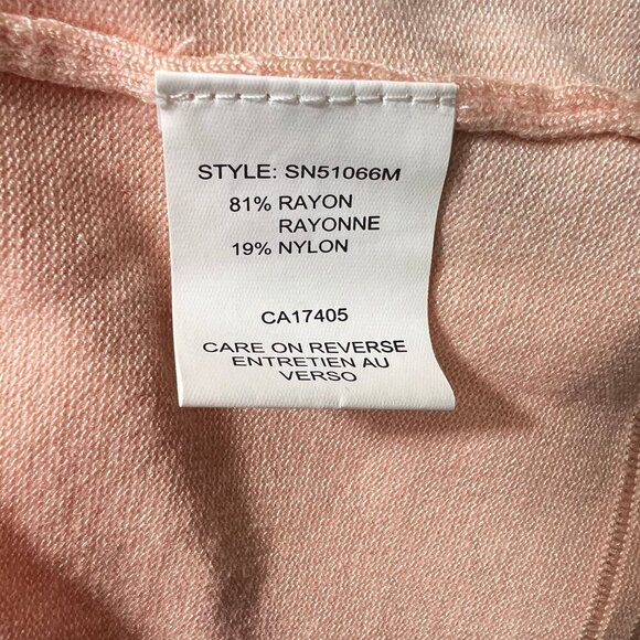 Conrad C Collection Sorbet Peach Sweater Size L Ribbed Rolled Neck w/scarf - Picture 9 of 10